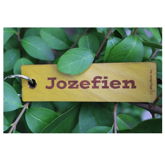 Lederen sleutelhanger met gravure