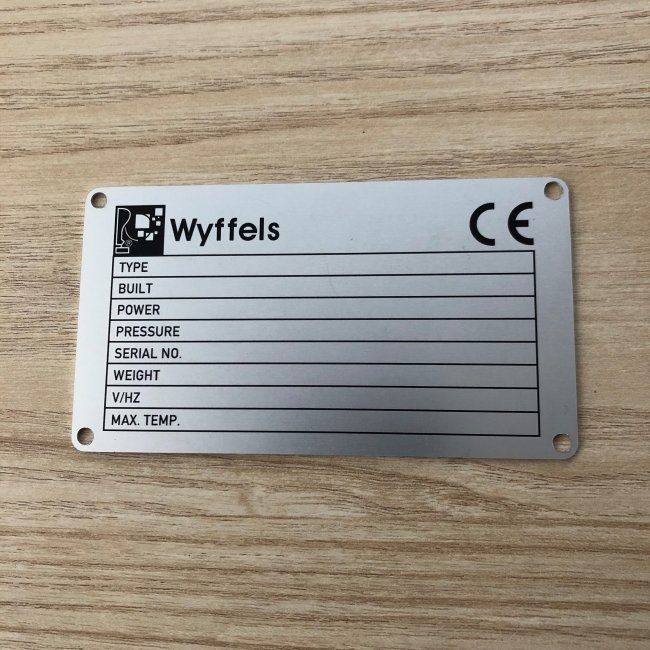 Plaquettes d'identification en aluminium CE