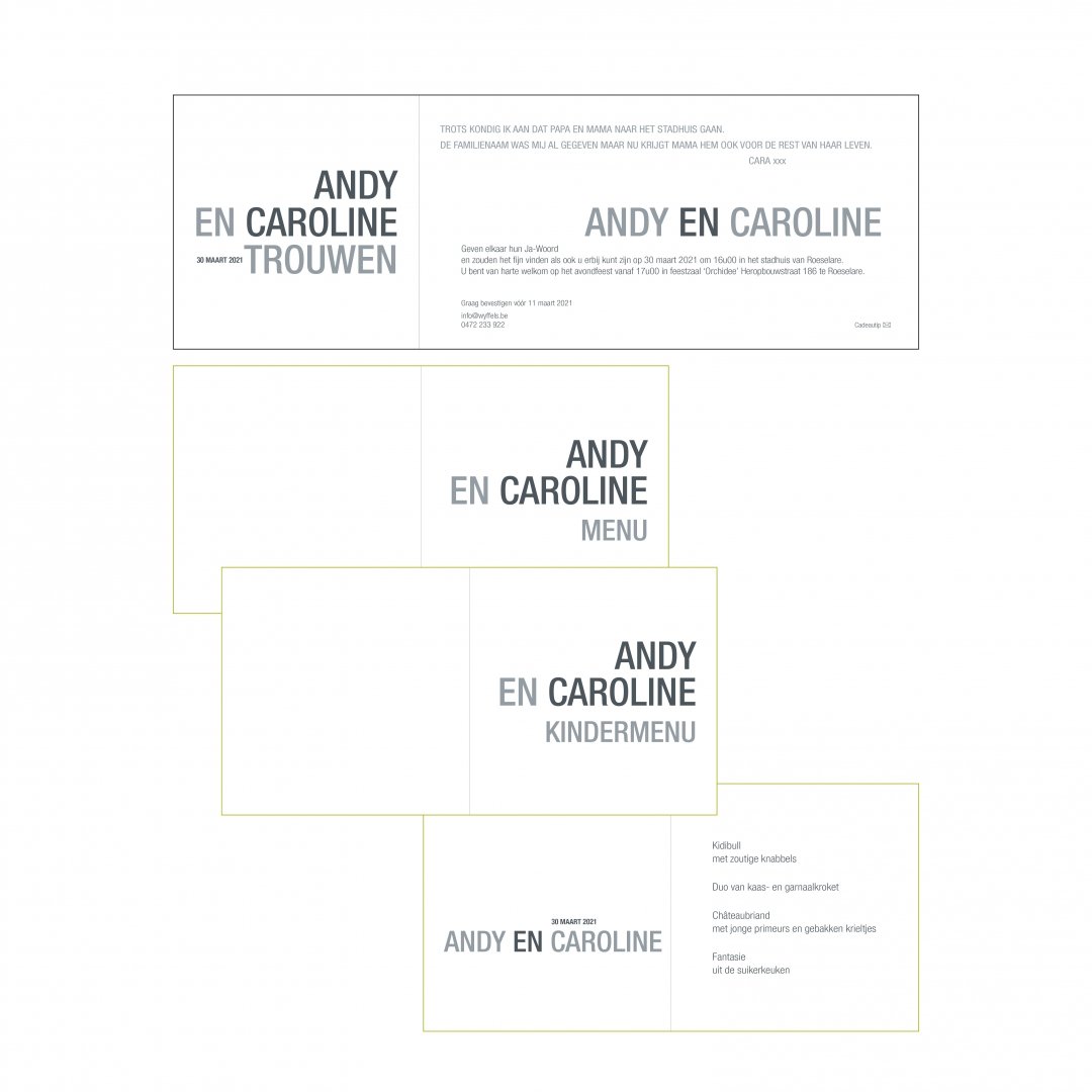 Cartes de menu pour votre fête de mariage
