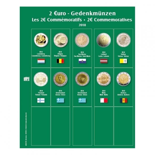 Safe aanvullingsblad voor album 2 euro munten 